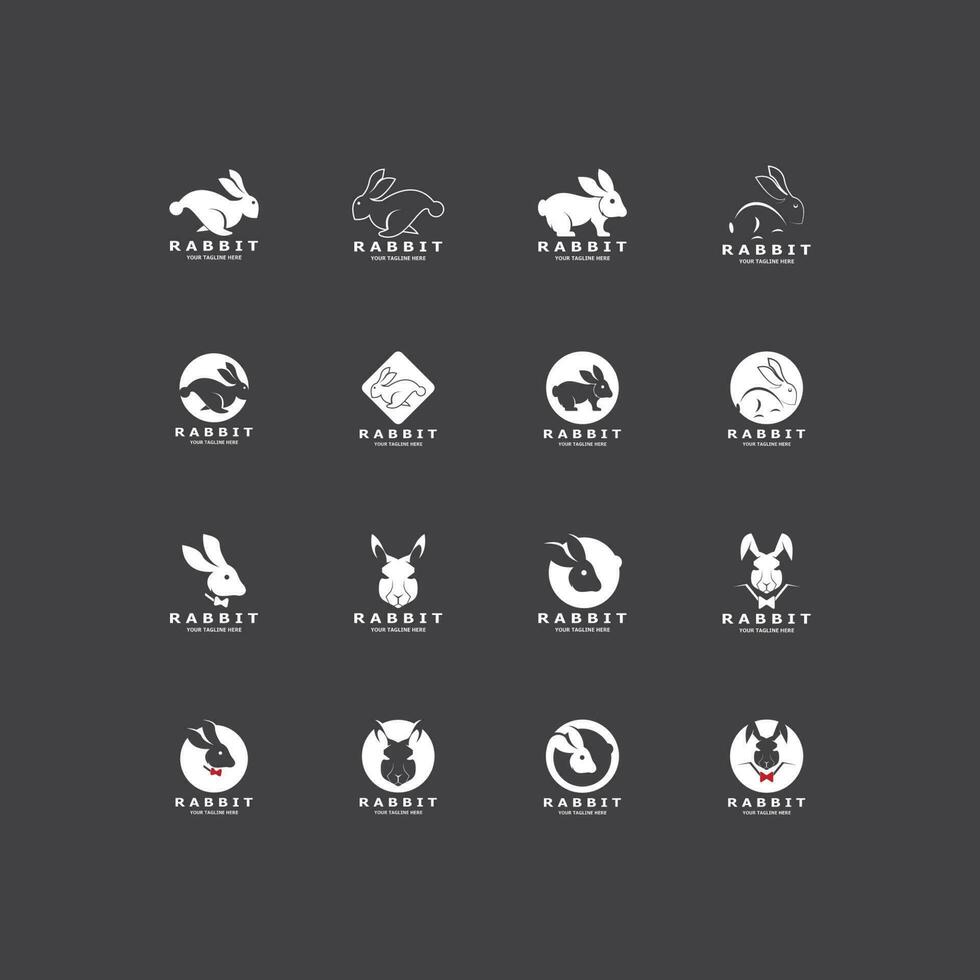 Rabbit logo vector art template illustration