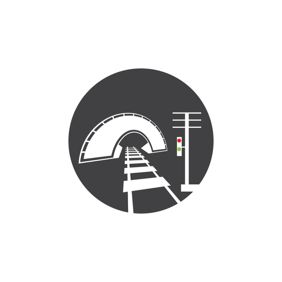 Rail with tunnel logo icon vector design template