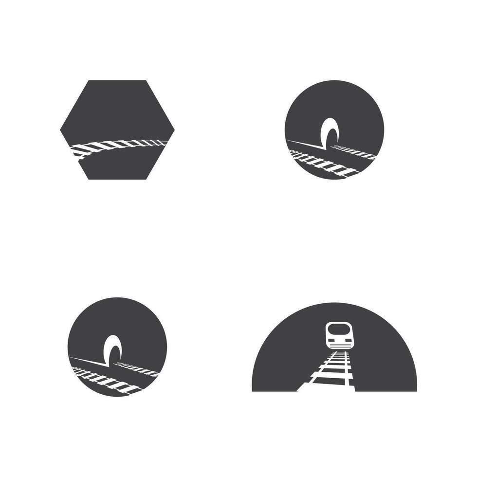 Rail with tunnel logo icon vector design template