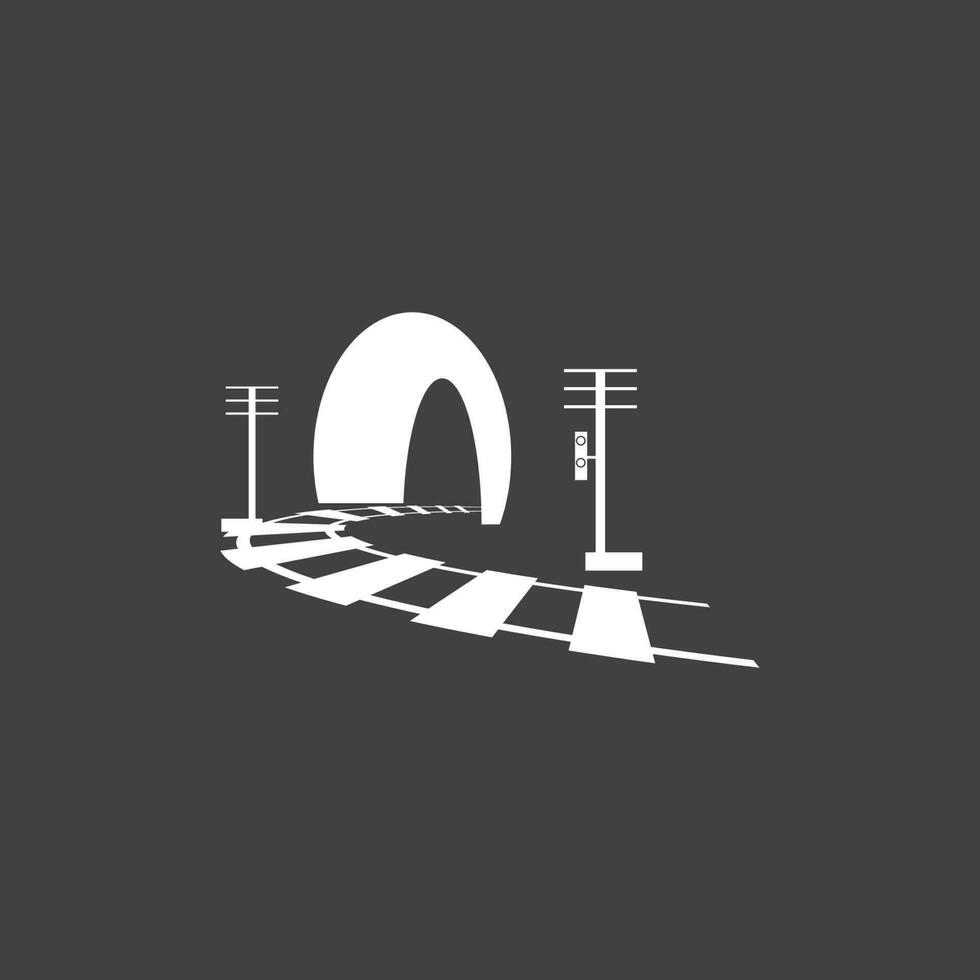 carril con plantilla de diseño de vector de icono de logotipo de túnel