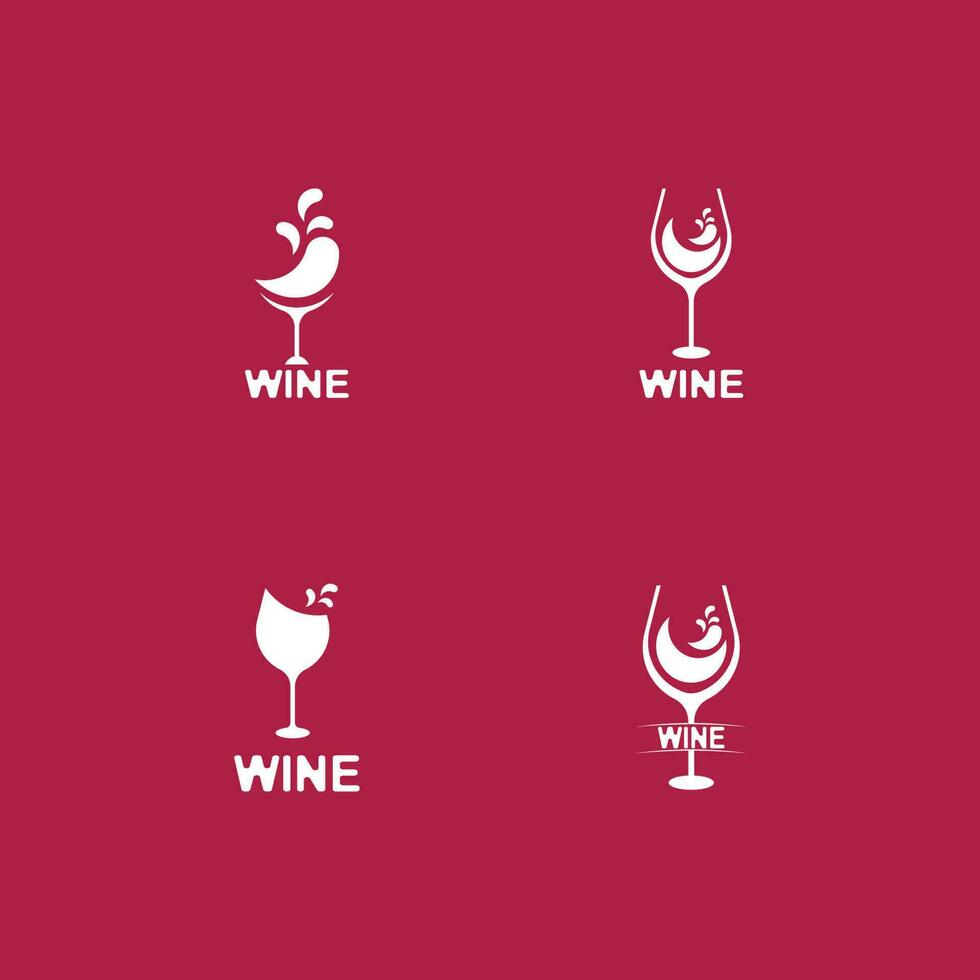 vino, icono, y, símbolo, vector, plantilla vector