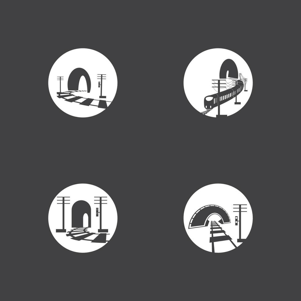 Rail with tunnel logo icon vector design template