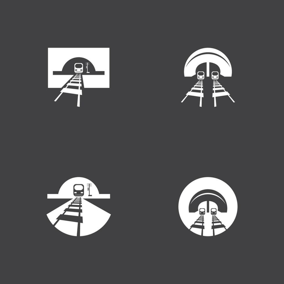 Rail with tunnel logo icon vector design template