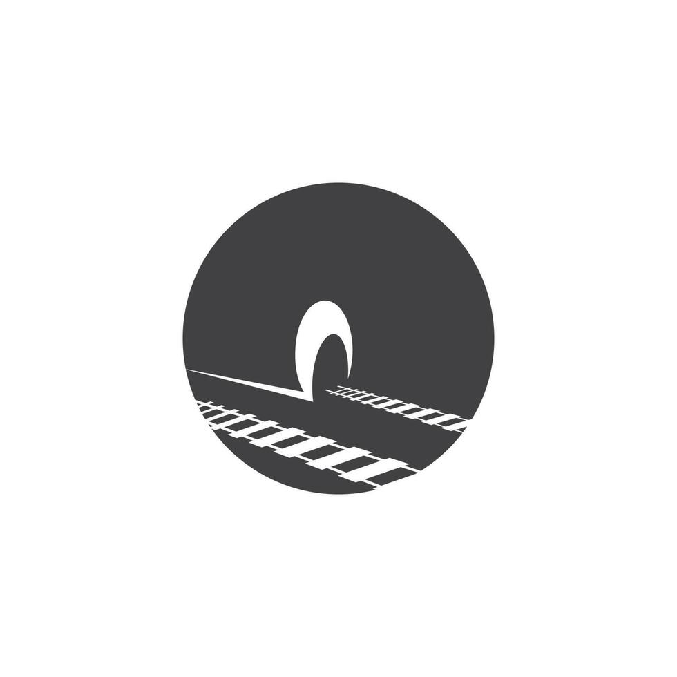 Rail with tunnel logo icon vector design template