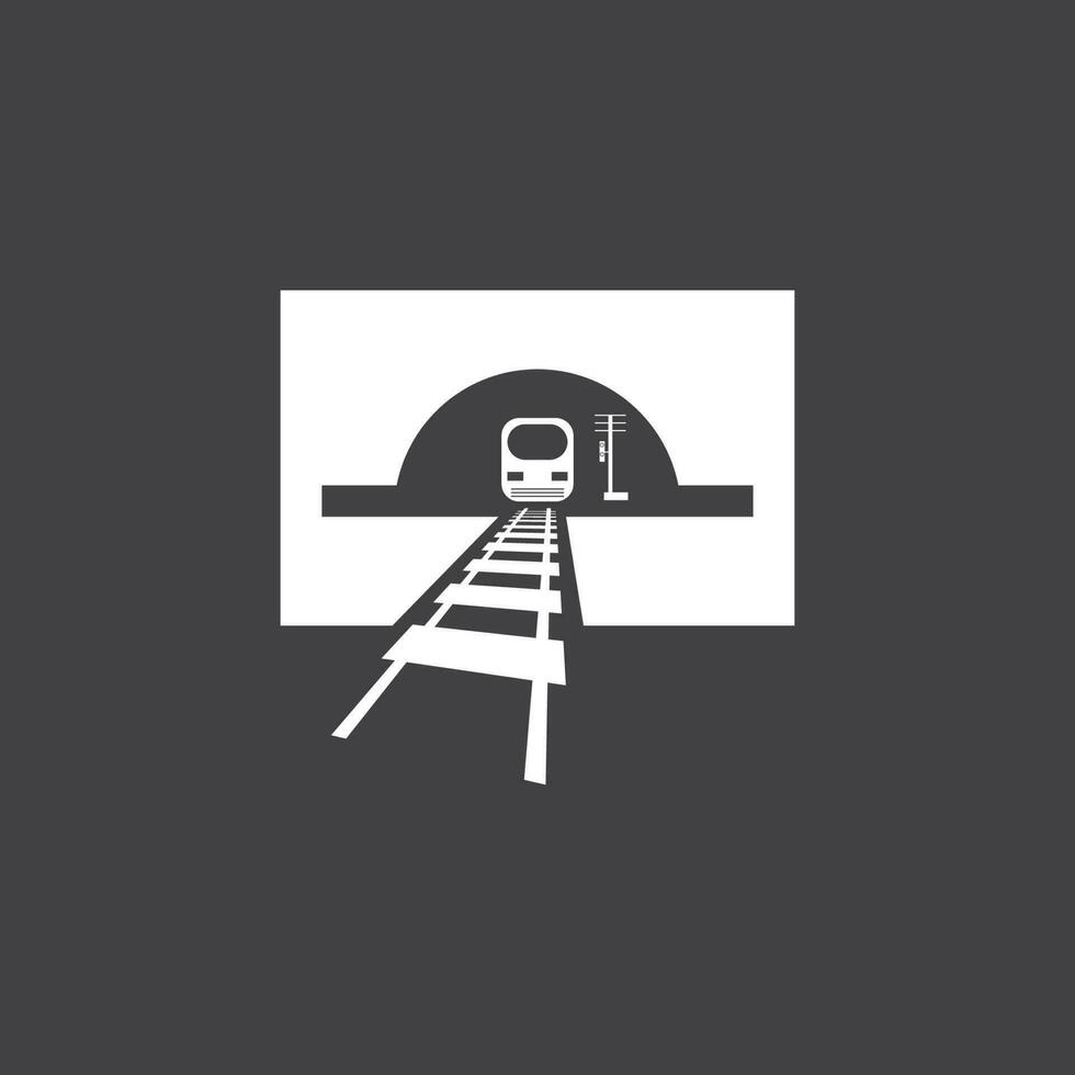 Rail with tunnel logo icon vector design template