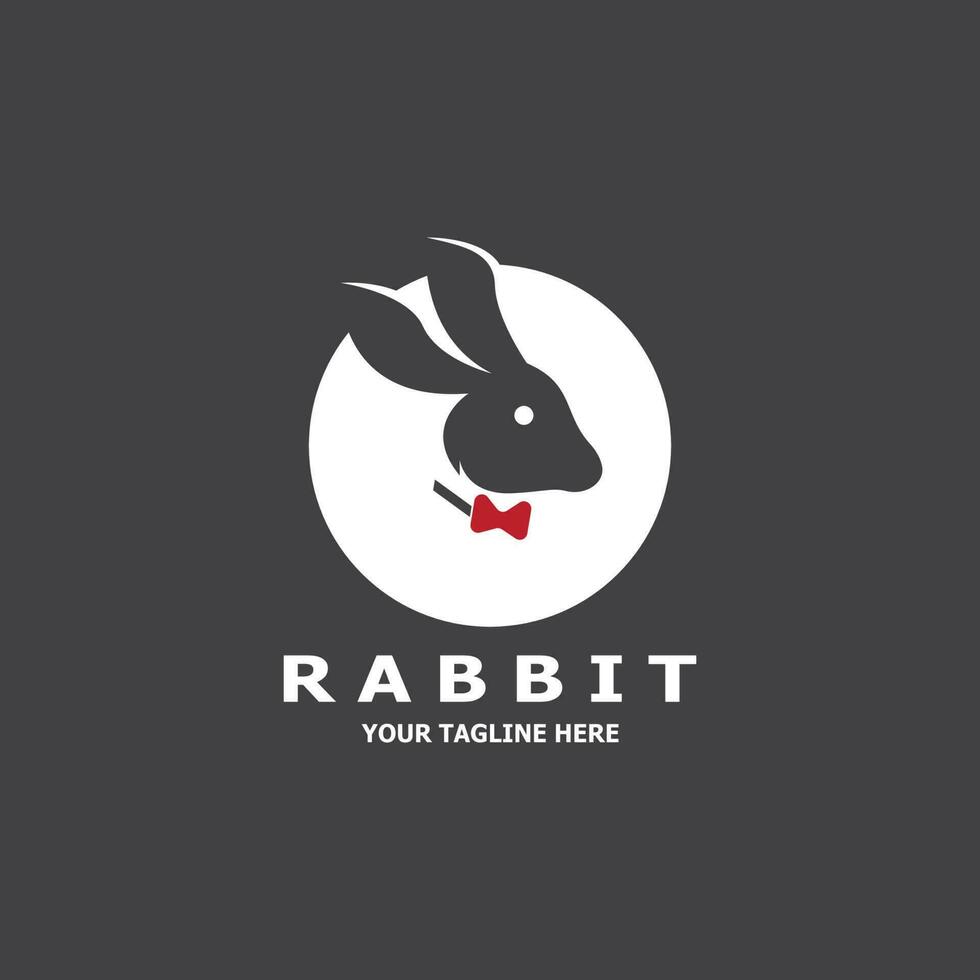 Rabbit logo vector art template illustration