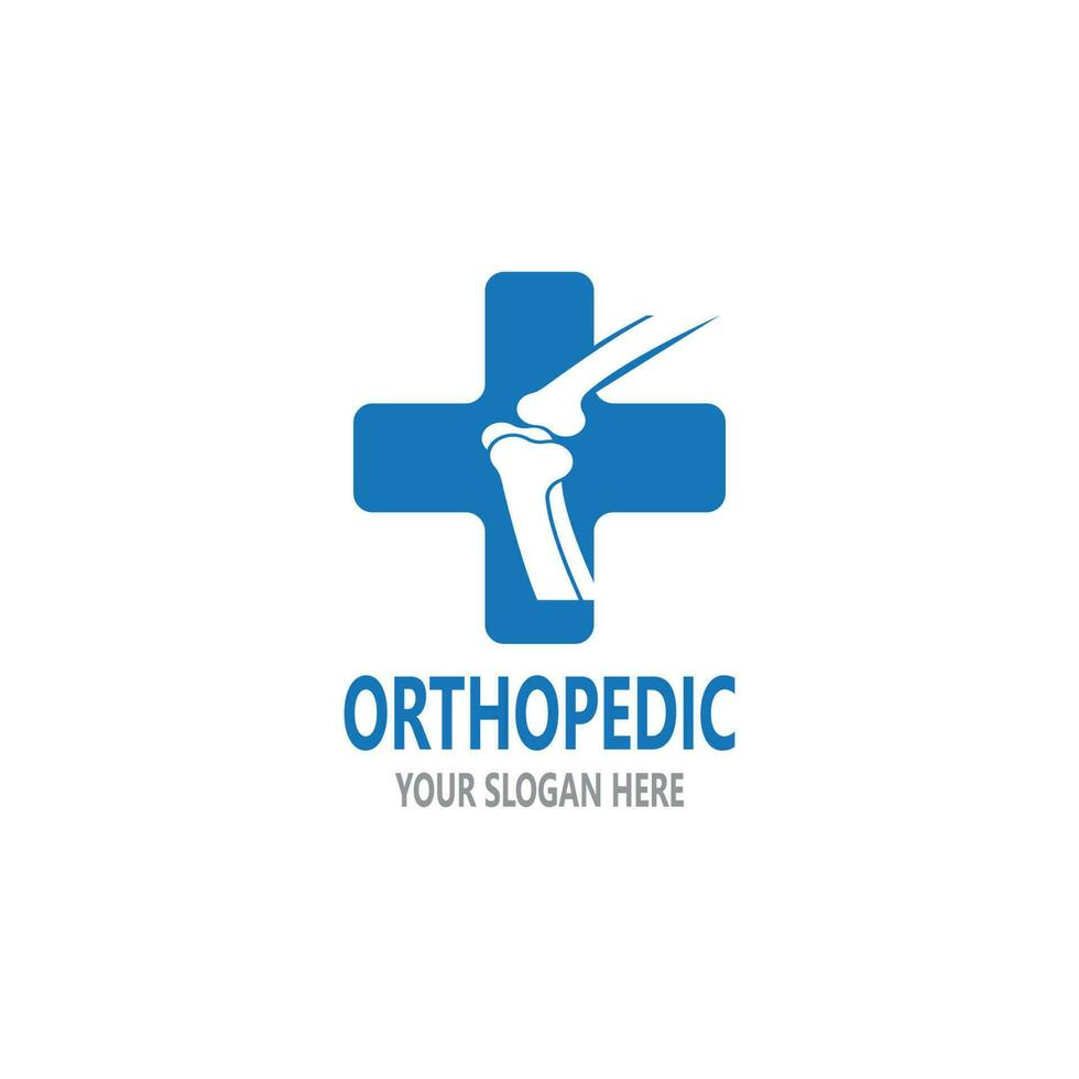 Human bone orthopedic logo vector. Anatomy skeleton flat design template illustration vector