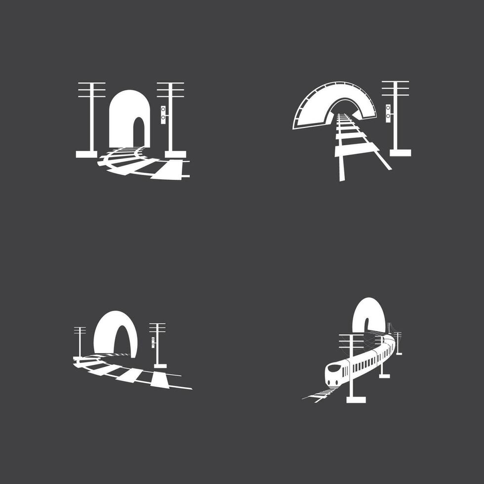 Rail with tunnel logo icon vector design template