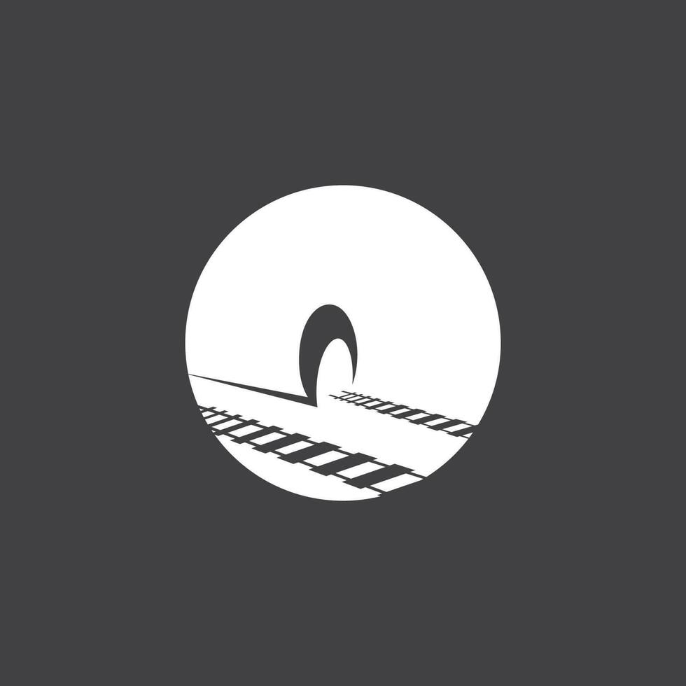 Rail with tunnel logo icon vector design template