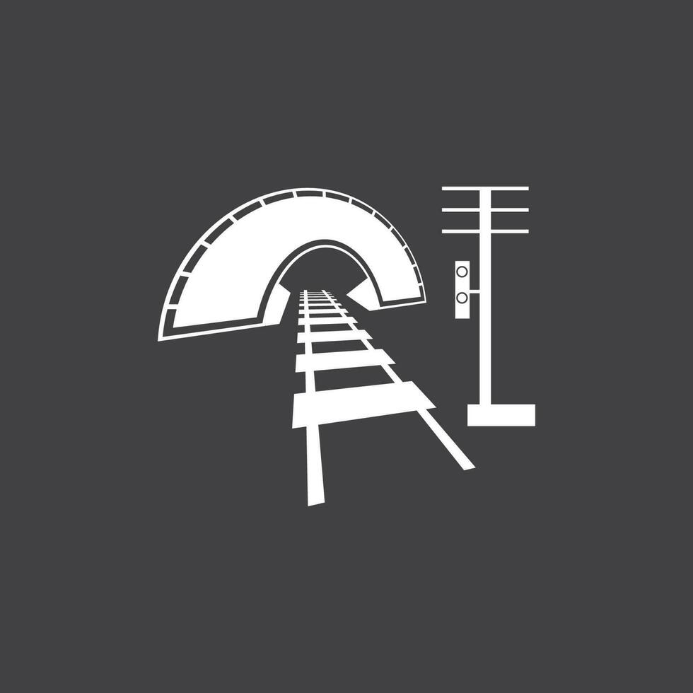 Rail with tunnel logo icon vector design template