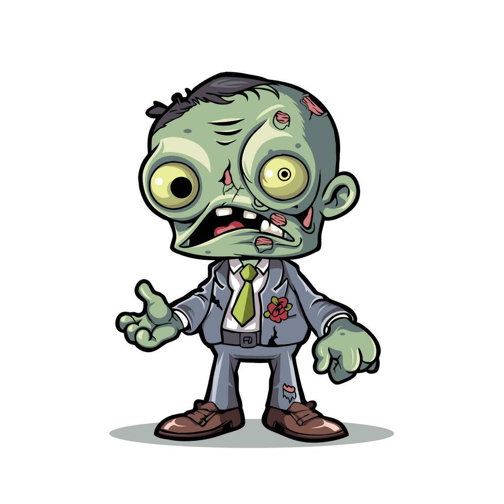 muertos vivientes divertido dibujos animados animado zombi personaje ilustración, escalofriante, Víspera de Todos los Santos vector