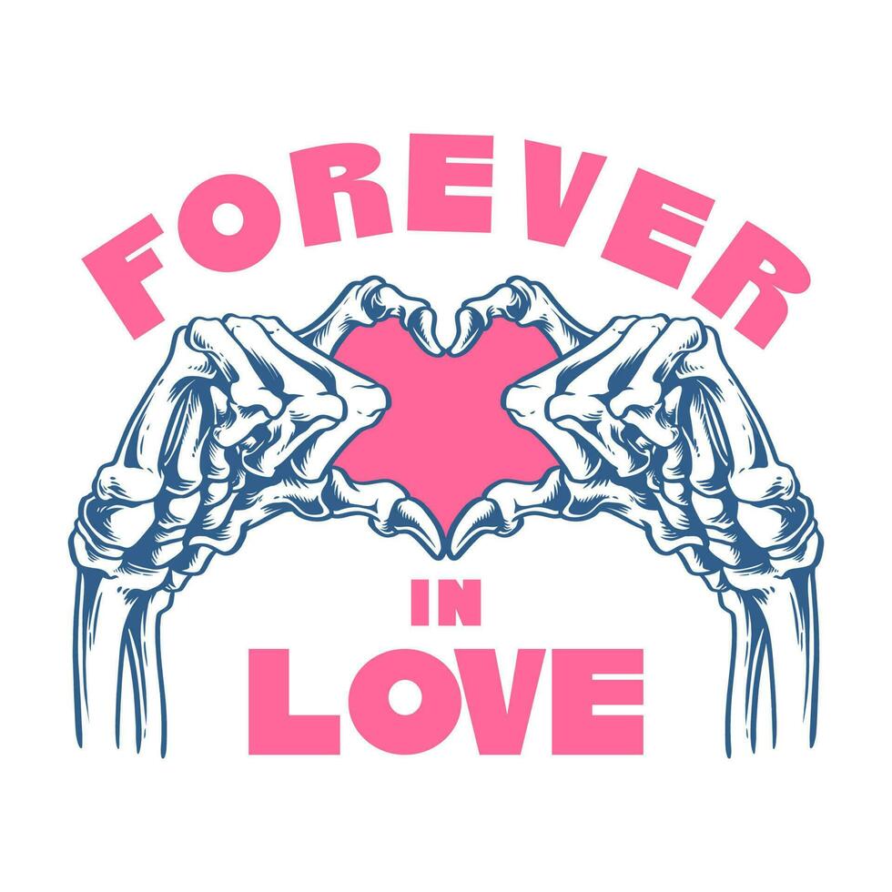 skeleton hand with a love sign. perfect for Valentine's Day, anniversaries, or any other special occasion where you want to express your love in a unique and eye-catching way vector