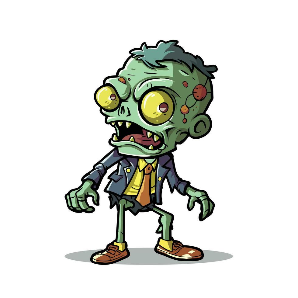 muertos vivientes divertido dibujos animados animado zombi personaje ilustración, escalofriante, Víspera de Todos los Santos vector