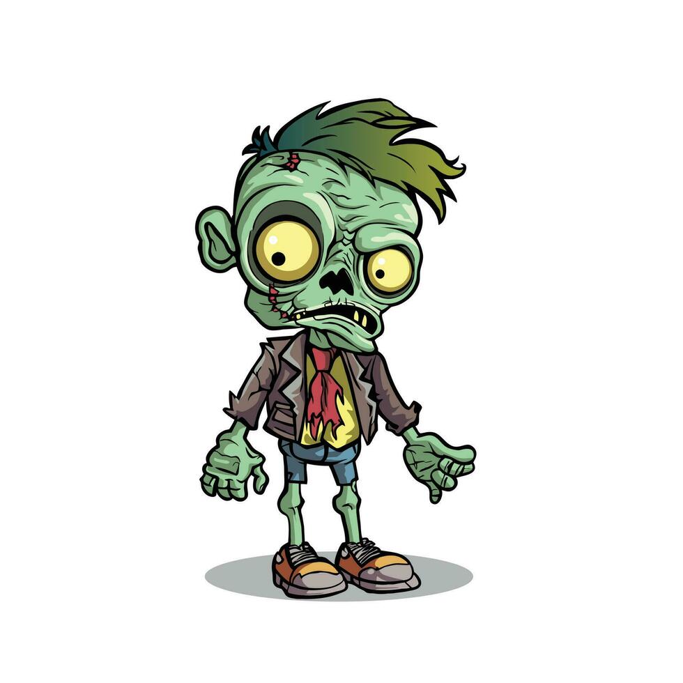 undead fun Cartoon lively Zombie Character Illustration, spooky, halloween vector