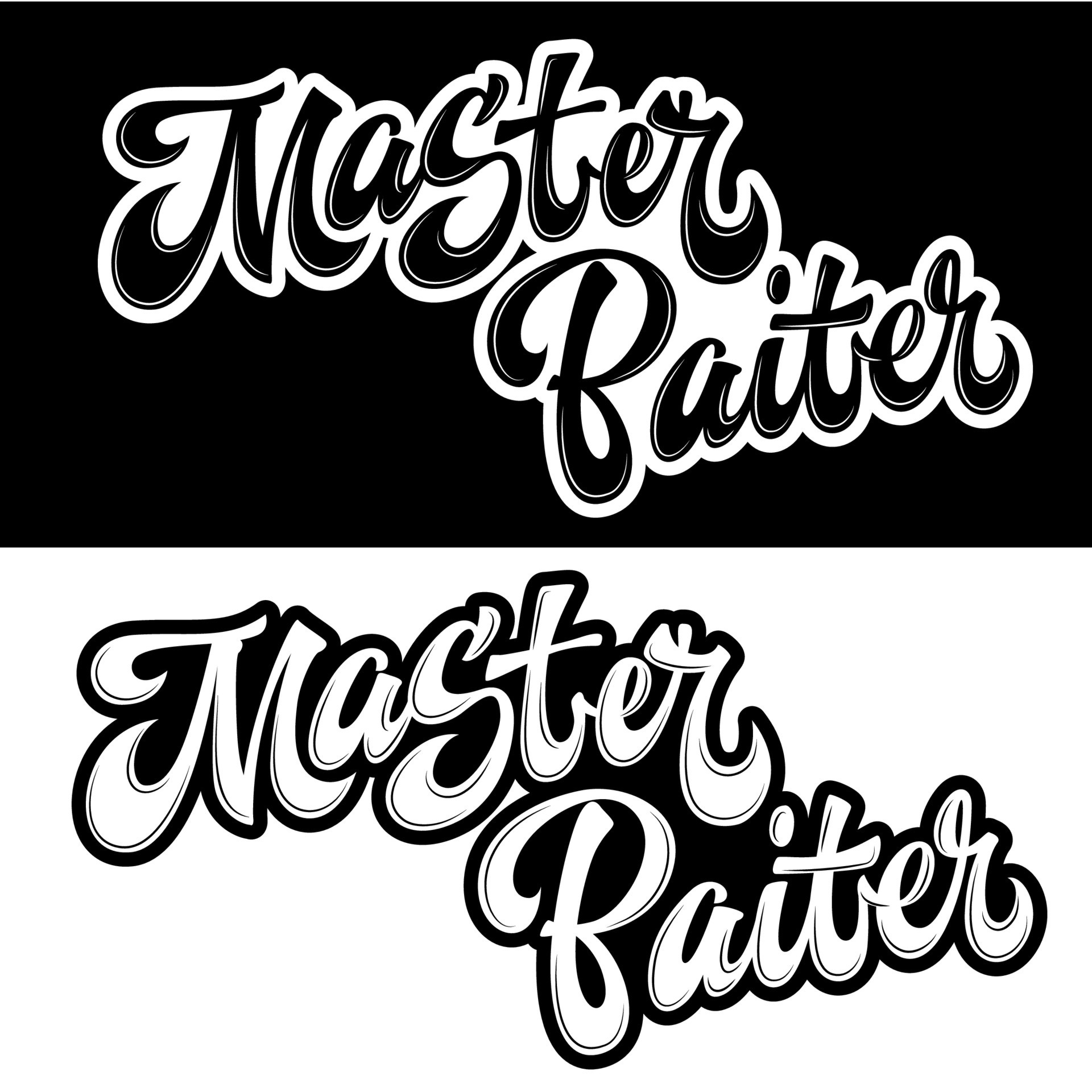 Master Baiter - set of hand drawn lettering logo phrase. 24224323