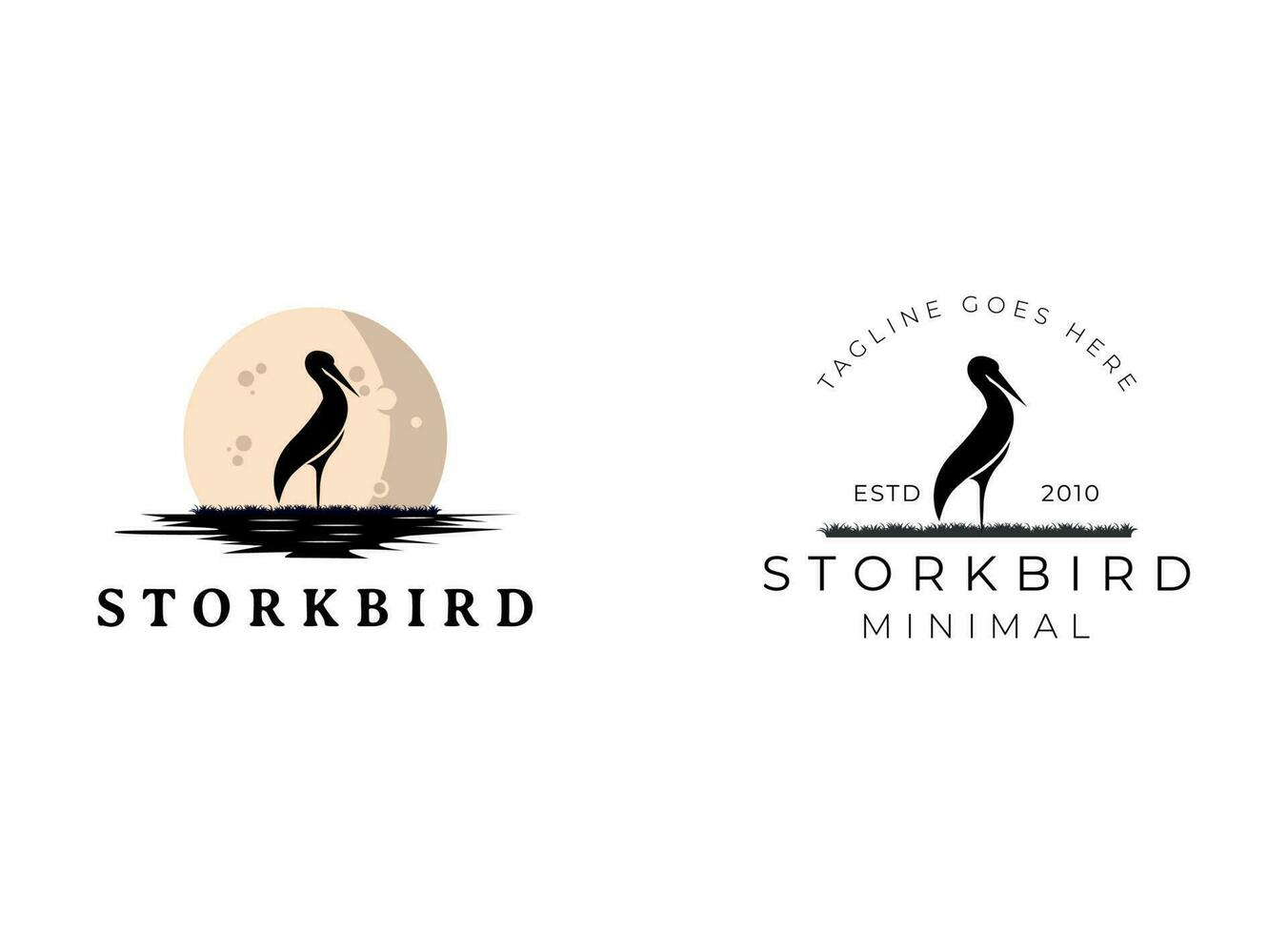 Stork bird logo icon symbol design vector