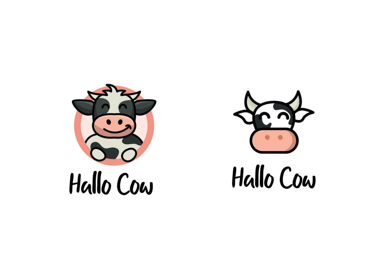 Happy cow logo vector illustration.