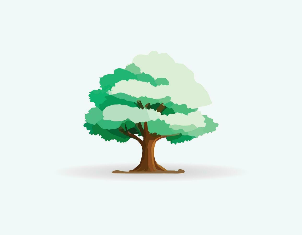 un dibujos animados árbol con un antecedentes vector