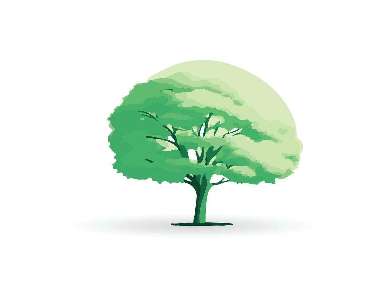 A cartoon tree with a background vector