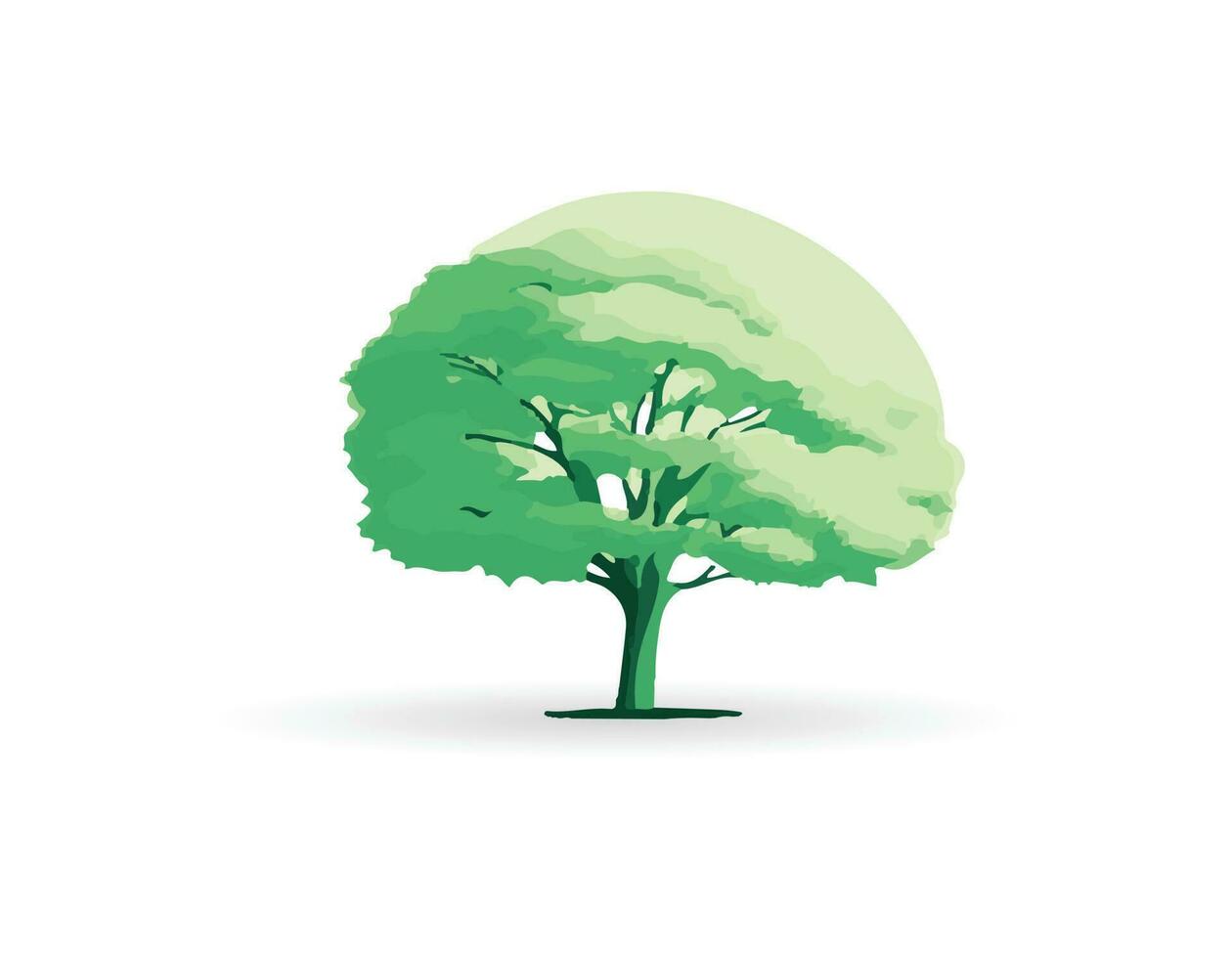 A cartoon tree with a background vector
