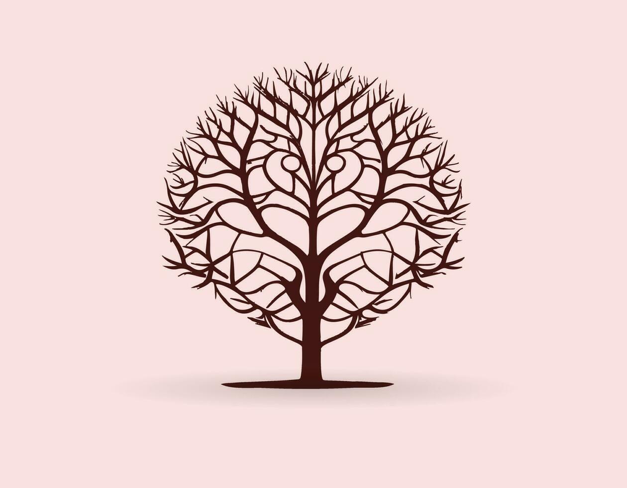 A cartoon tree with a background vector