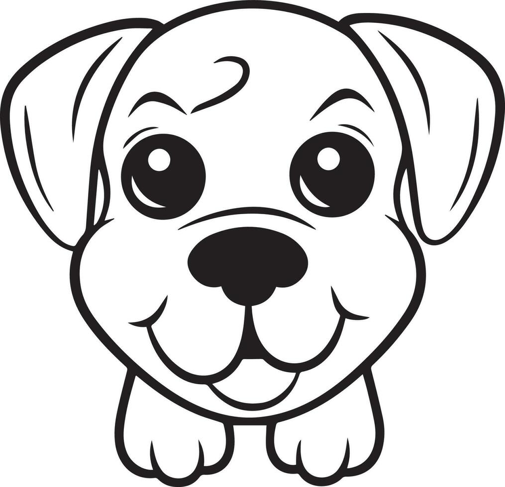 Cute Puppy dog illustration, dog coloring page for kids and adults, puppy mascot logo, puppy vector design