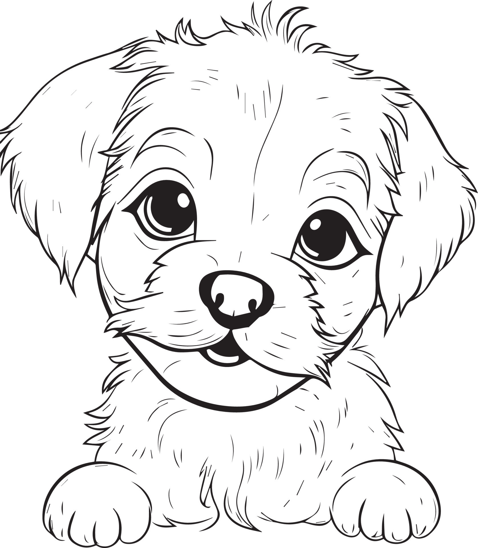 Cute Puppy Dog Illustration Dog Coloring Page For Kids And Adults 