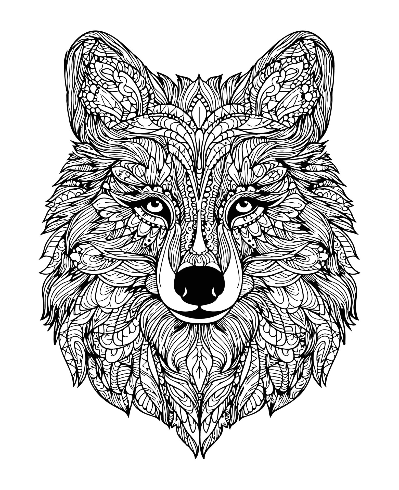 Premium Vector  A set of wolf coloring page line art coloring page design