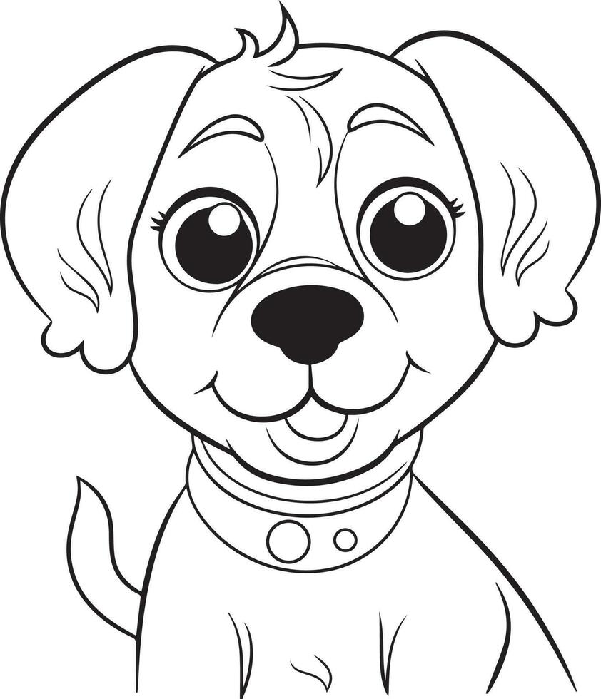 Cute Puppy dog illustration, dog coloring page for kids and adults, puppy mascot logo, puppy vector design