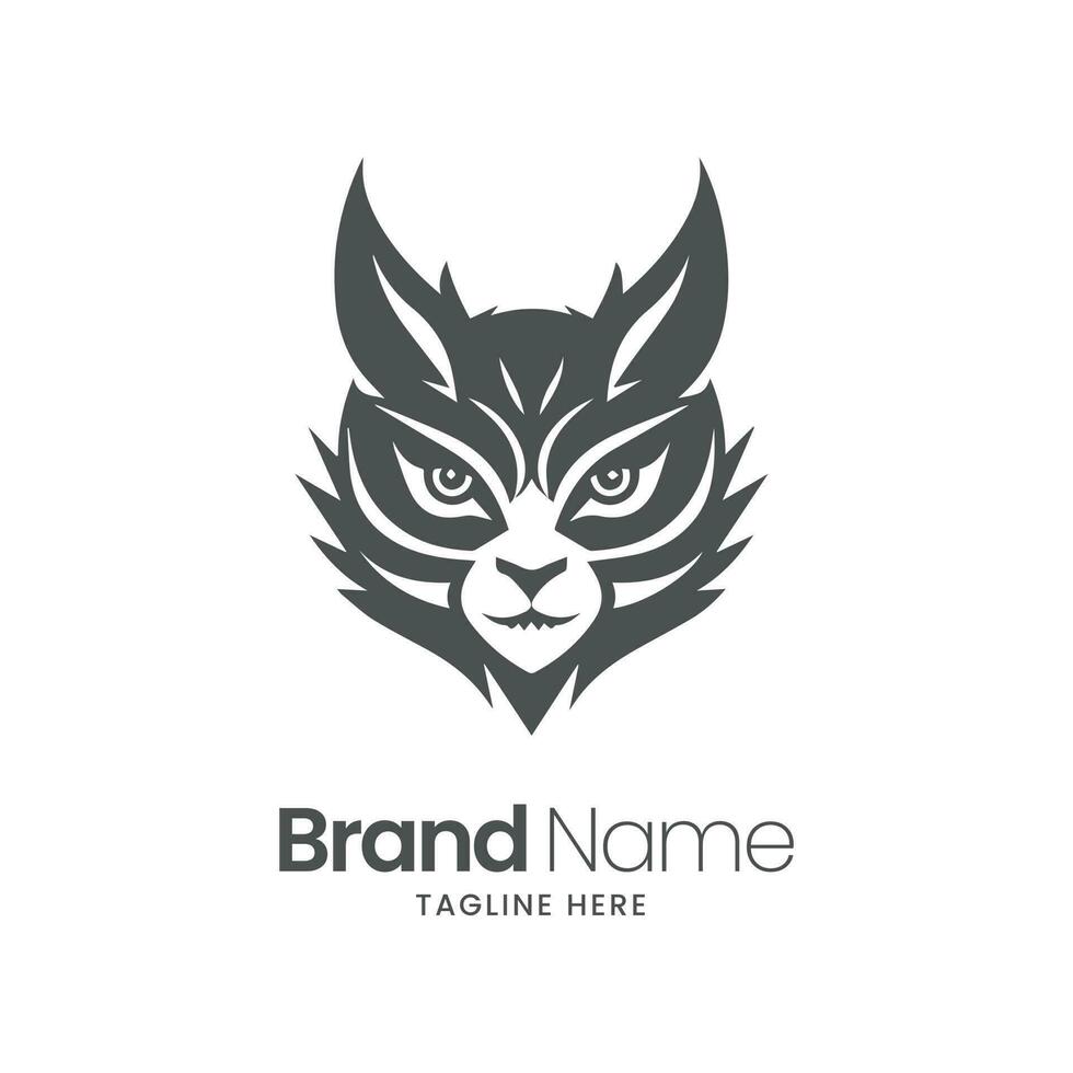 gato mascota logo diseño, gato logo, salvaje logo diseño, mascota logo vector