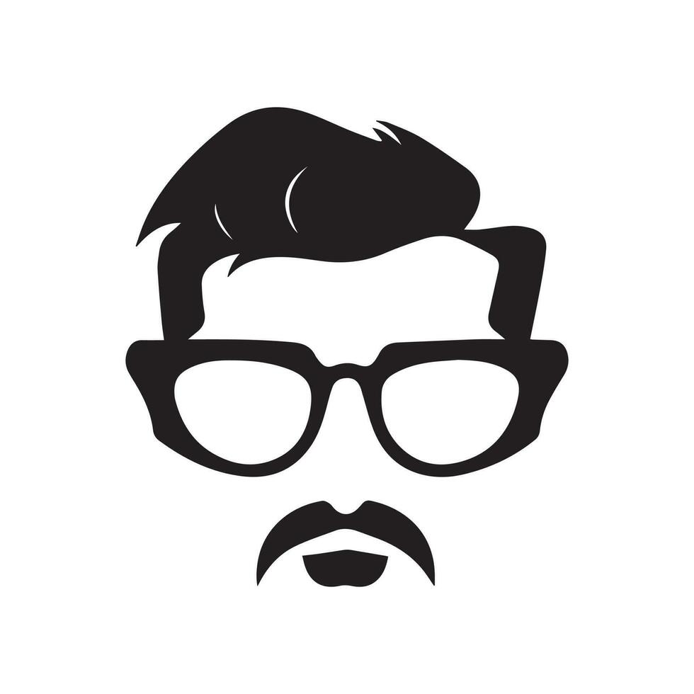 persona con Bigote, mascota logo, hombre logo diseño, Barbero logo diseño, vector