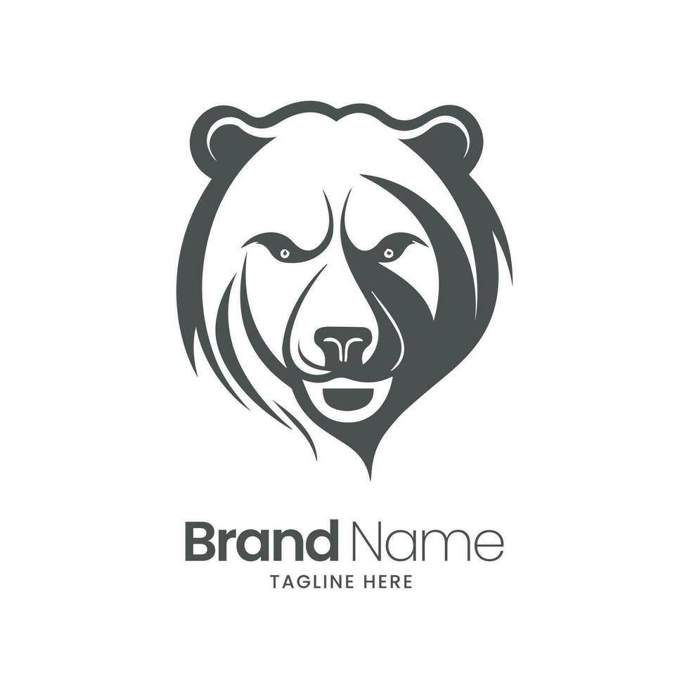 bear logo design. bear head logo design, bear illustration, mascot logo design, vector