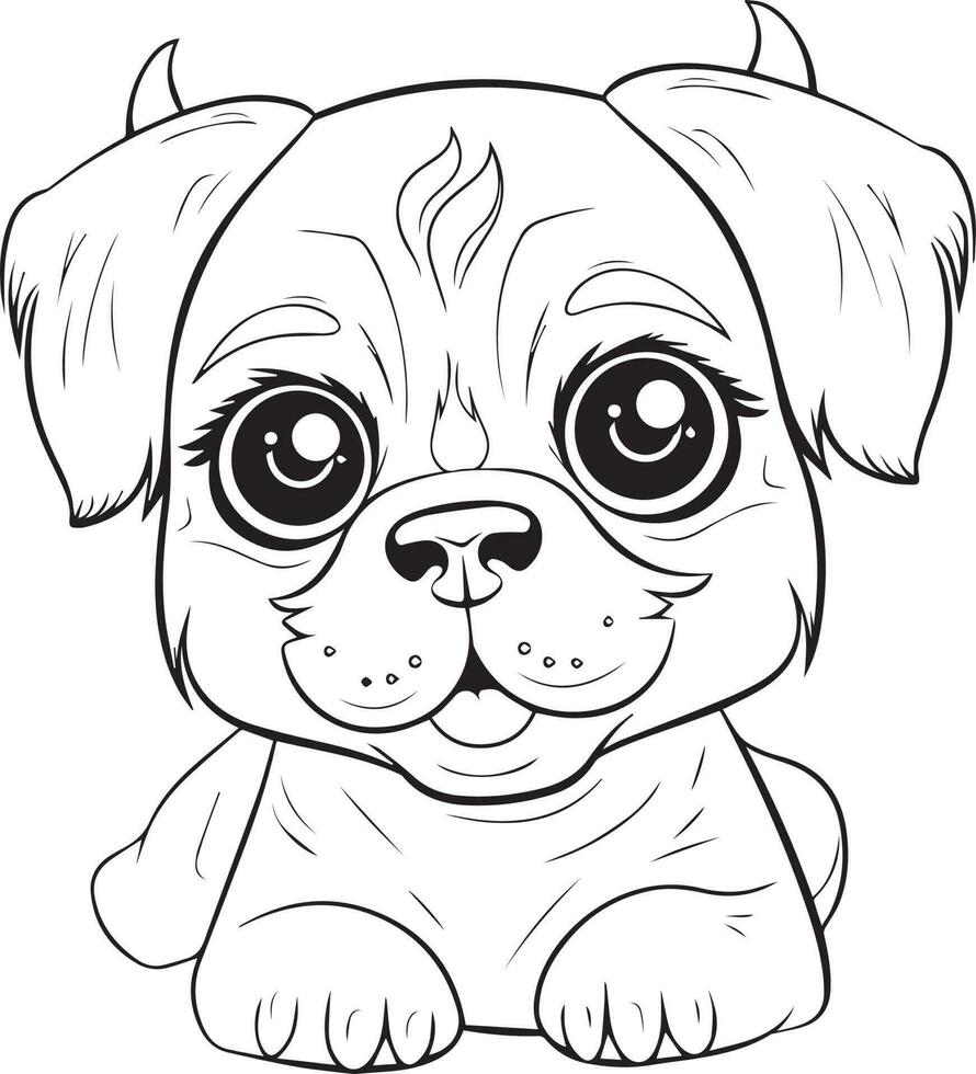 linda perrito perro ilustración, perro colorante página para niños y adultos, perrito mascota logo, perrito vector diseño