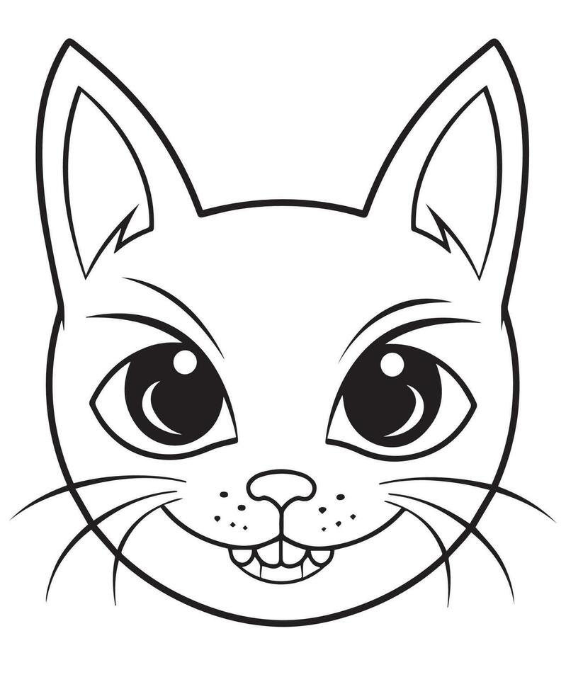 linda dibujos animados gato vector ilustración, gato colorante página para niños y adultos impresión diseño, camiseta diseño, tatuaje diseño, mural arte, gato mascota