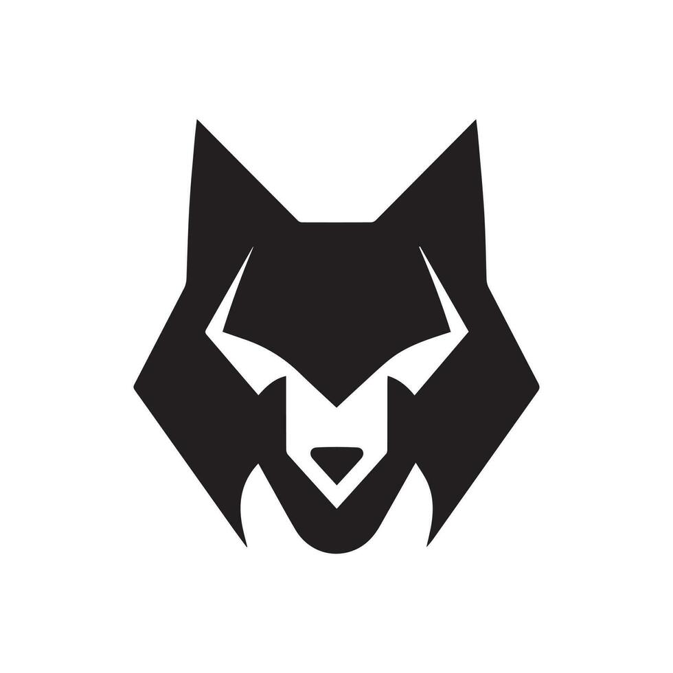 wolf head logo, wolf icon, wolf illustration design, wolf minimal logo design vector