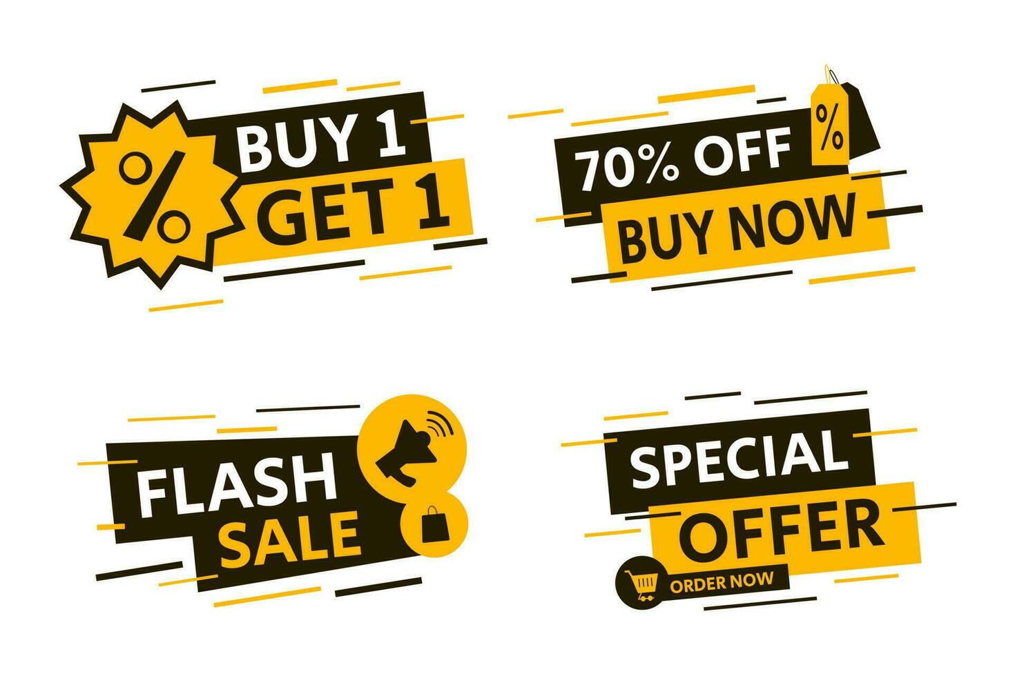 flash sale label tags, label tags with icon e-commerce vector