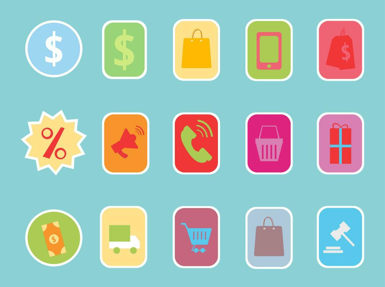 collection of sticker e-commerce with variation color for poster,promo vector