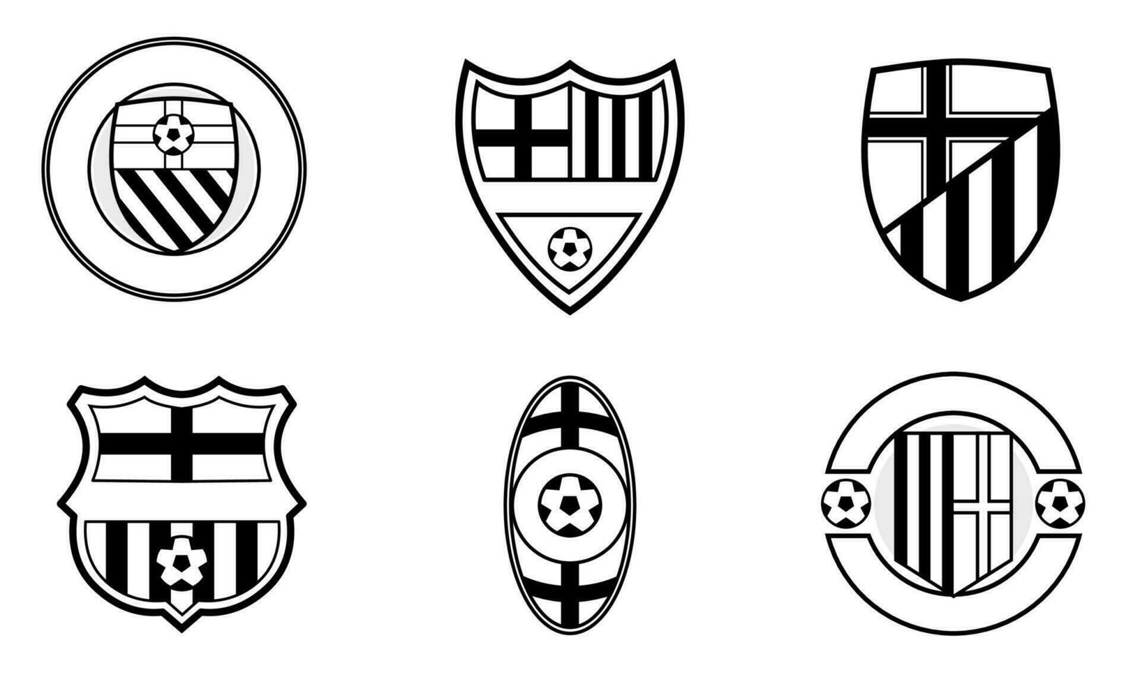 set bundle football club logo badges for your team, isolated on white backkground vector