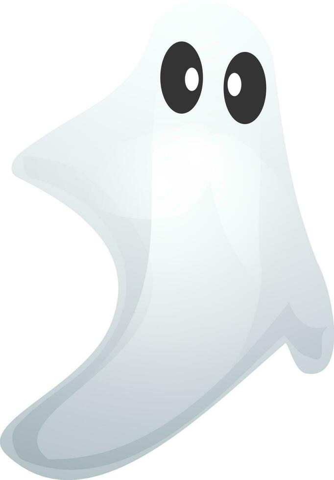 Flat illustration of a white ghost, Halloween concept. vector