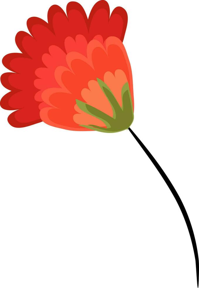 Beautiful long stem flower design. vector