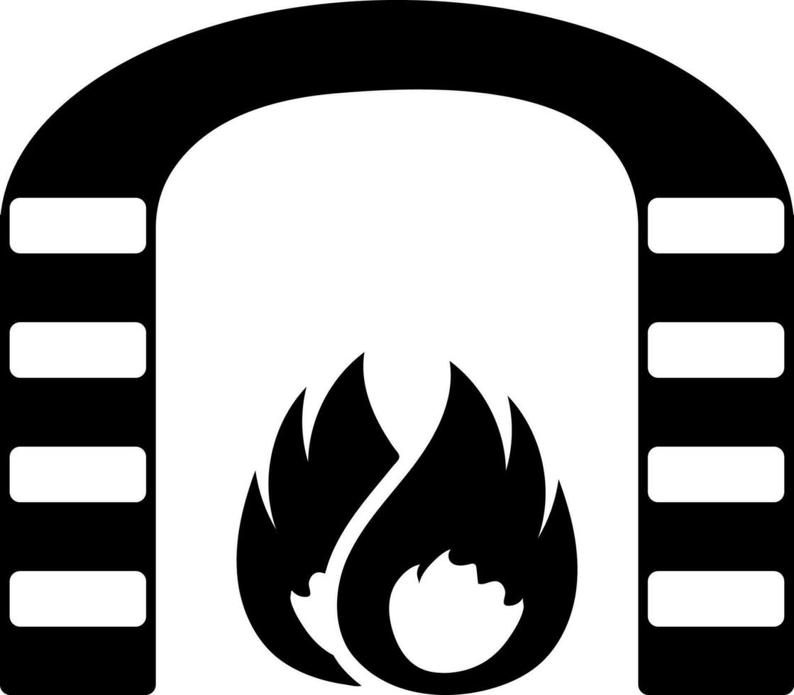 Flat illustration of Fireplace. vector