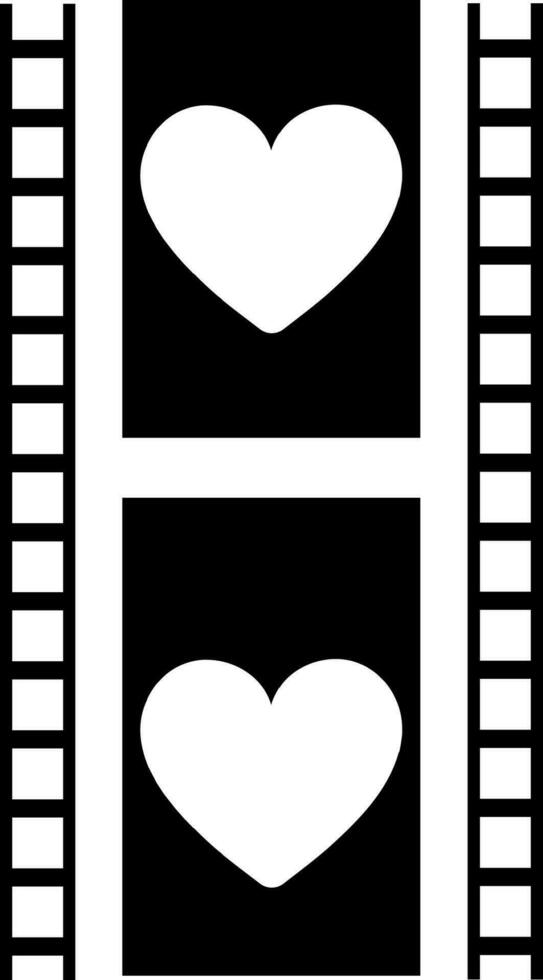 Vector symbol of Filmstrip with hearts.