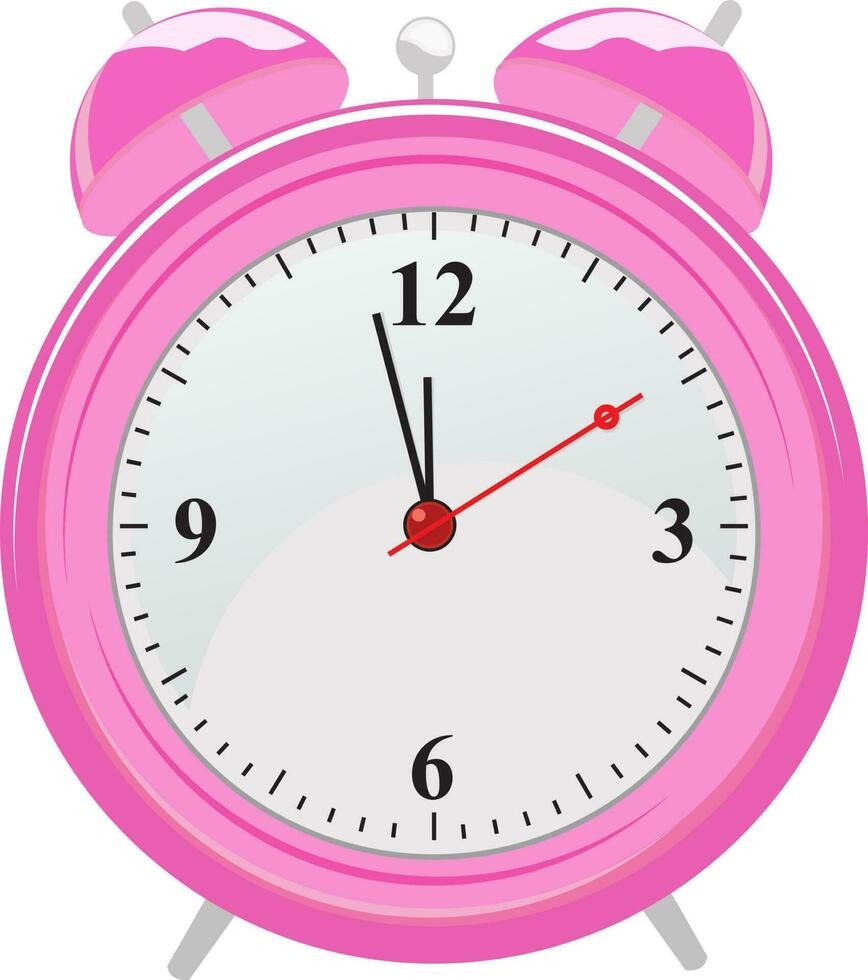 Illustration of pink alarm clock. 24224746 Vector Art at Vecteezy