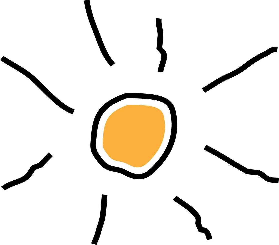 Flat style icon of a sun. vector