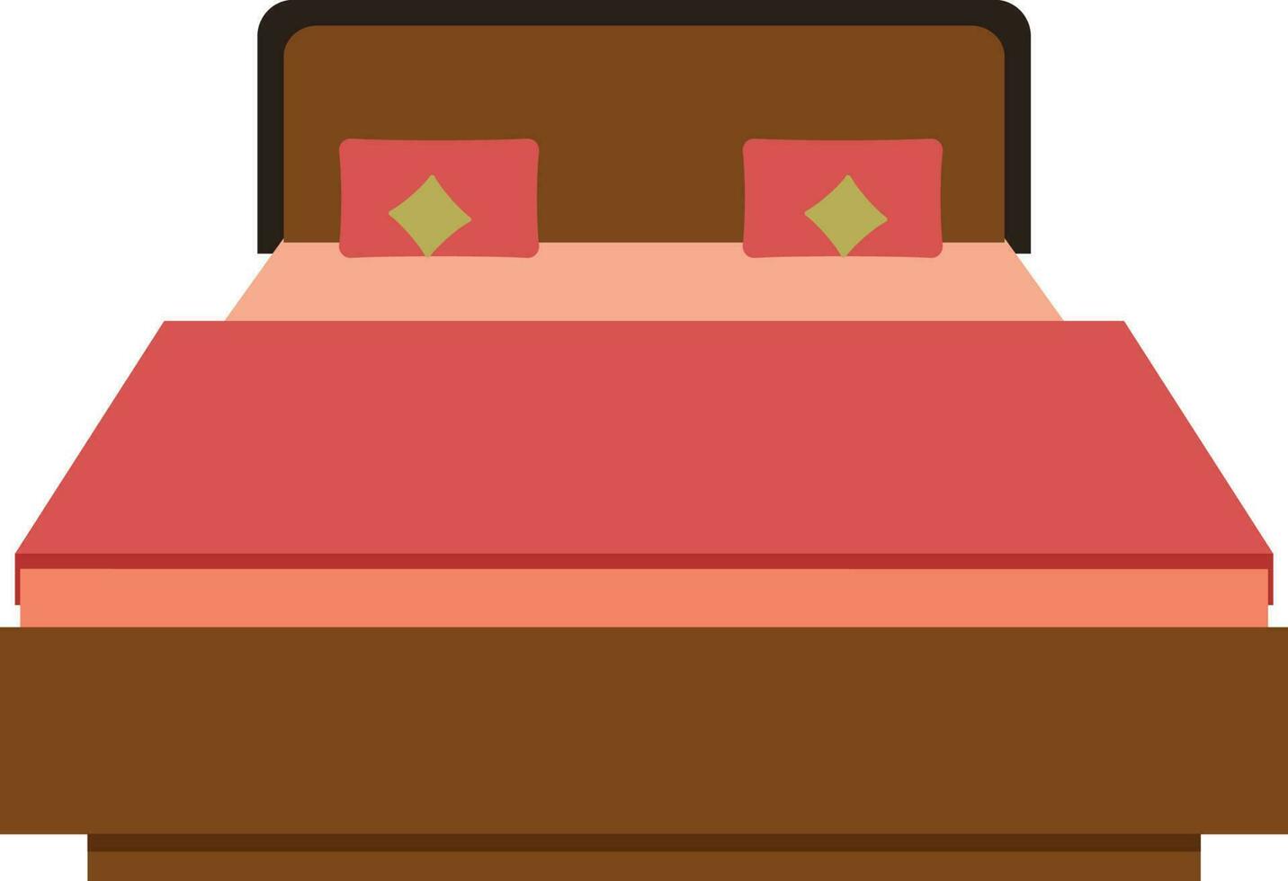 Flat illustration of Double Bed. vector