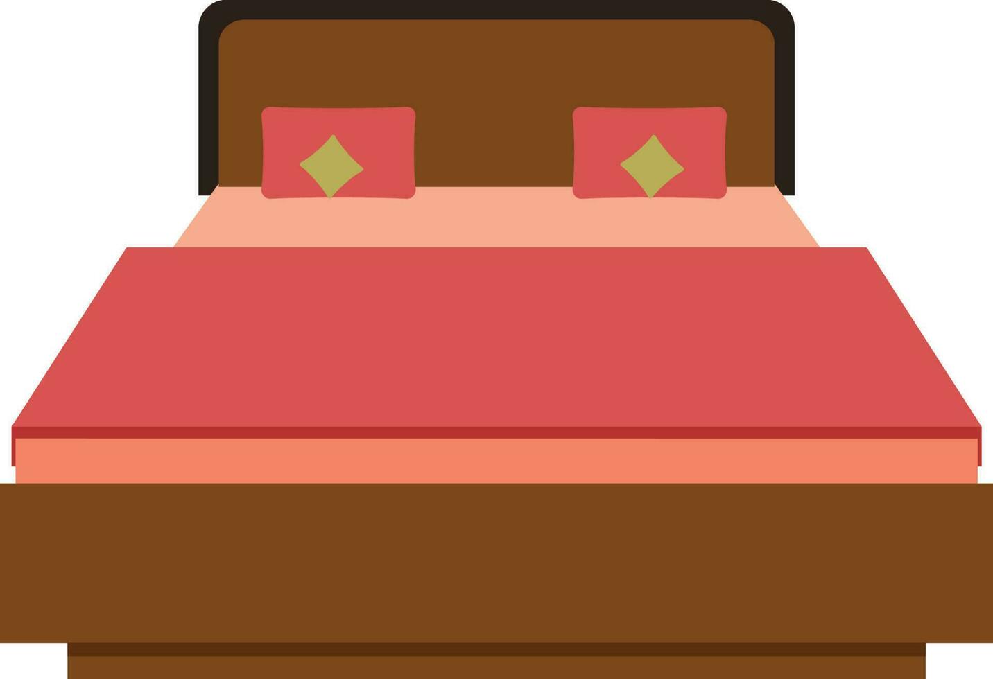 Flat illustration of Double Bed. vector