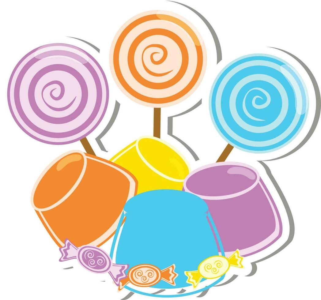 Illustration of colorful candies. vector