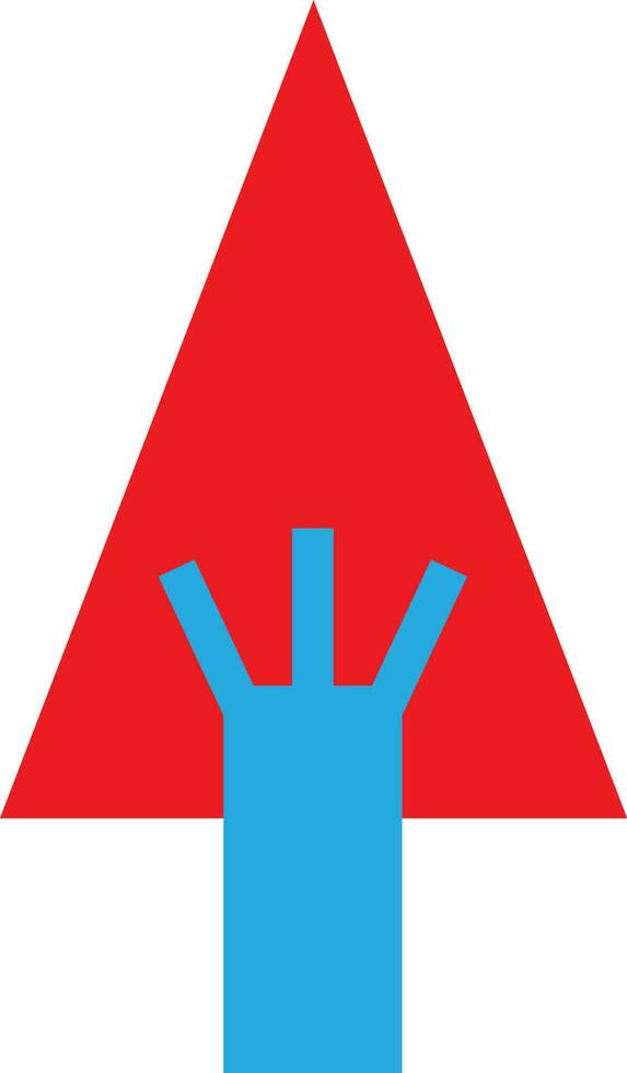 Red and blue forrst in flat style. vector