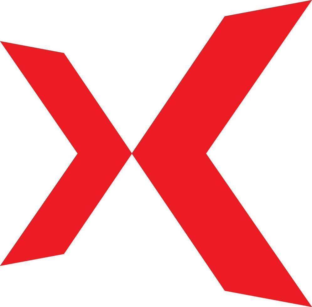 Red Xing logo on white background. vector