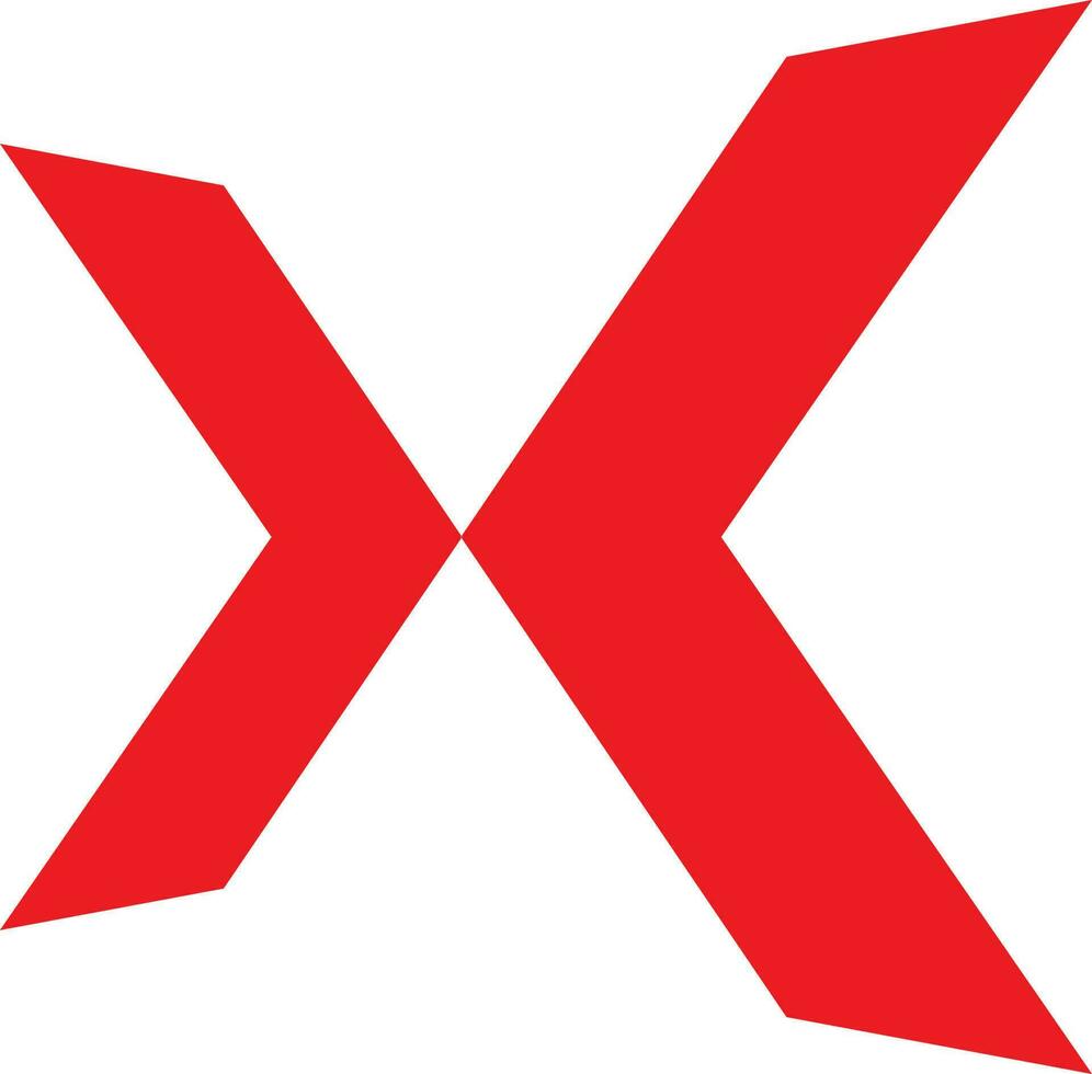 Red Xing logo on white background. vector